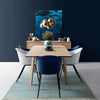 Kaida-  black, blue, white plastic, Mid Century Dining Chairs