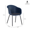 Kaida | Plastic Mid Century Dining Chairs | Set Of 2 | Blue