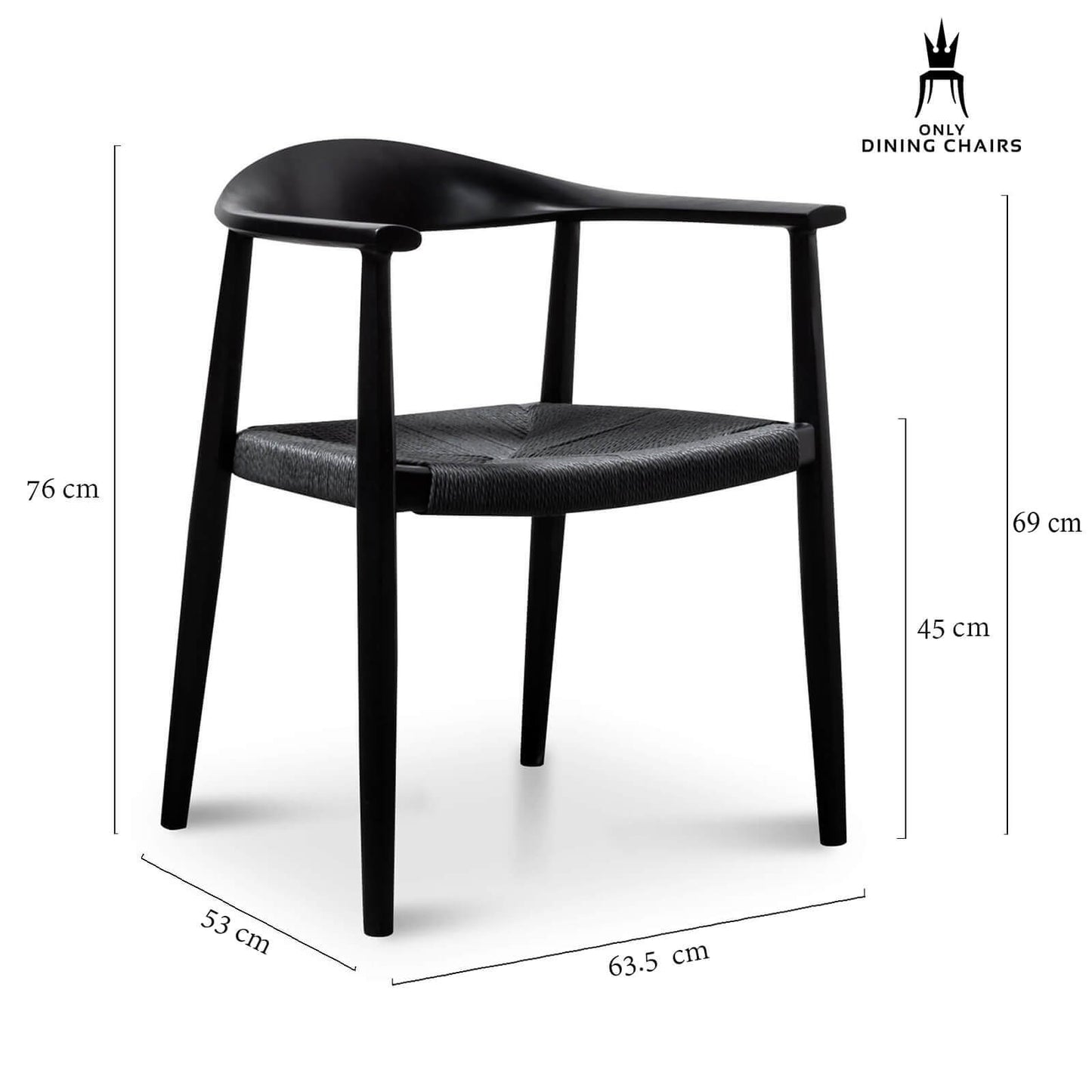 Kensington | Black, Wooden, Mid Century Dining Chair | Black