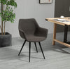 Keswick | Modern Dark Grey White Boucle Fabric Dining Chair With Arms