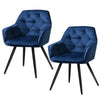 Kingscliff | Modern Velvet Dining Chairs With Arms | Set Of 2