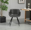 Lancaster Modern Tan Dark Grey PU Leather Dining Chairs With Arms | Set Of 2