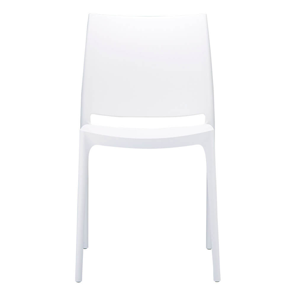 Lancelin | Plastic Resin Stackable Outdoor Dining Chairs | Set Of 4 | White