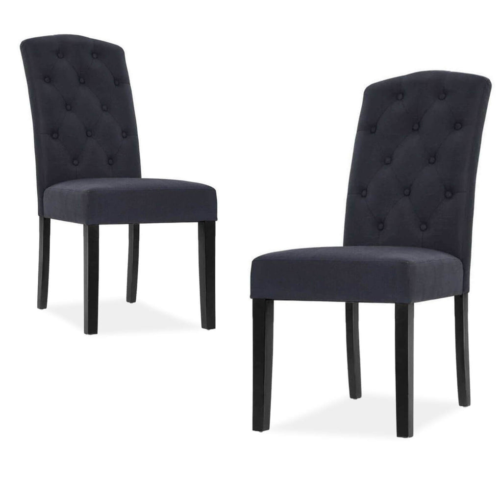 dark grey fabric dining chairs
