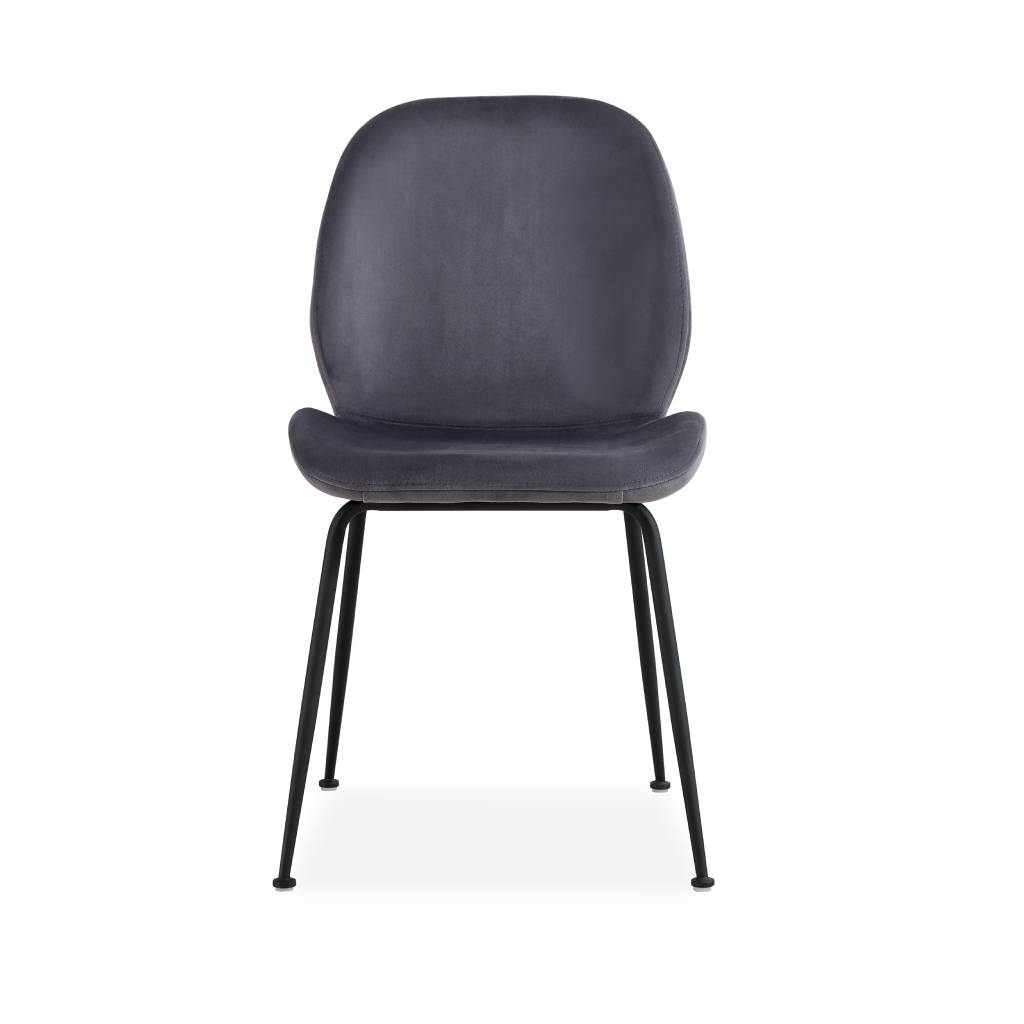 Liana | Scandinavian Style Grey Velvet Dining Chairs | Set Of 2 | Charcoal