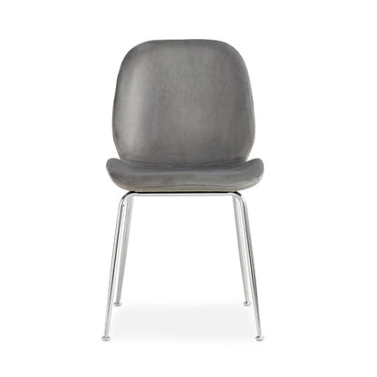 Liana | Scandinavian Style Grey Velvet Dining Chairs | Set Of 2 | Grey