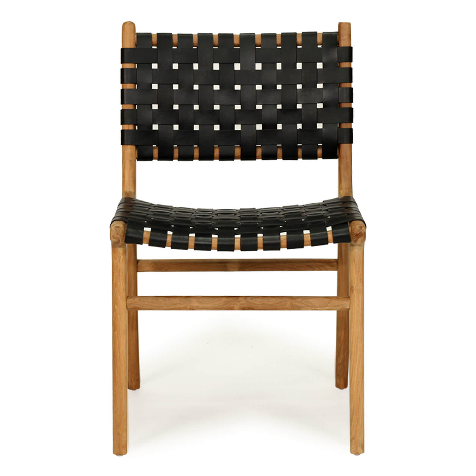 Lindeman Version 1 White, Tan, Natural, Black Coastal Leather Wooden Dining Chairs