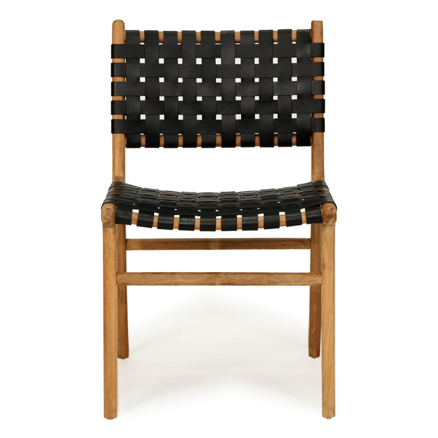 Lindeman Version 1 White, Tan, Natural, Black Coastal Leather Wooden Dining Chairs