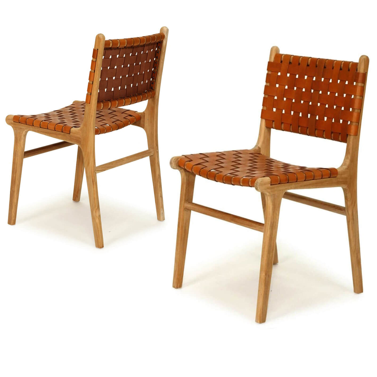 Lindeman Version 1 | Coastal Leather Wooden Dining Chairs | Set Of 2