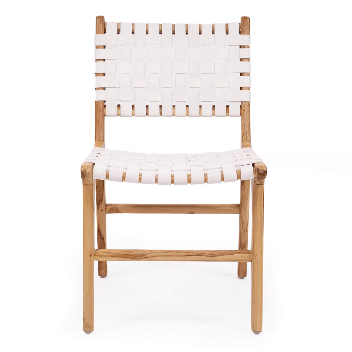 Lindeman Version 1 White, Tan, Natural, Black Coastal Leather Wooden Dining Chairs