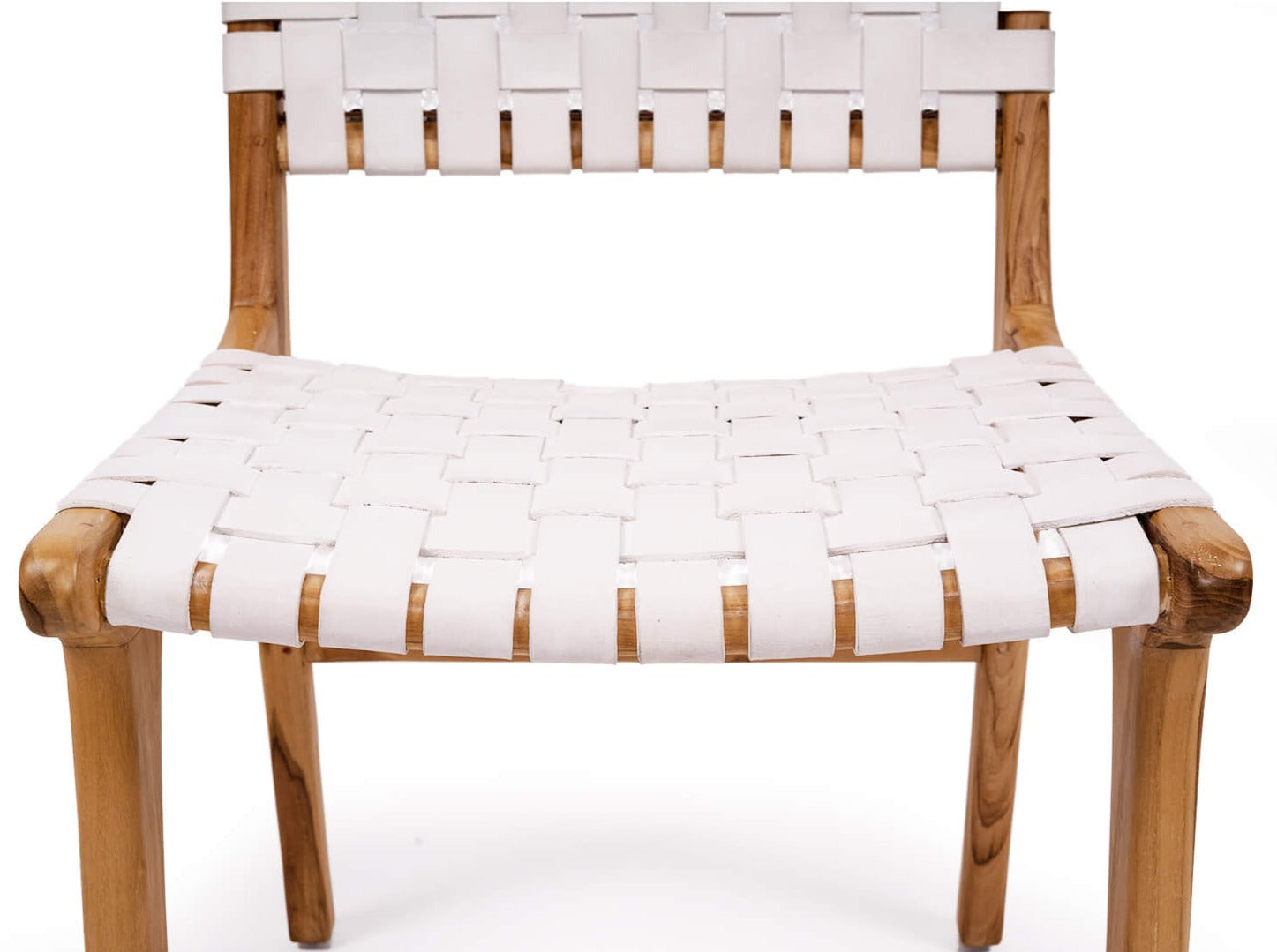 Lindeman Version 1 White, Tan, Natural, Black Coastal Leather Wooden Dining Chairs