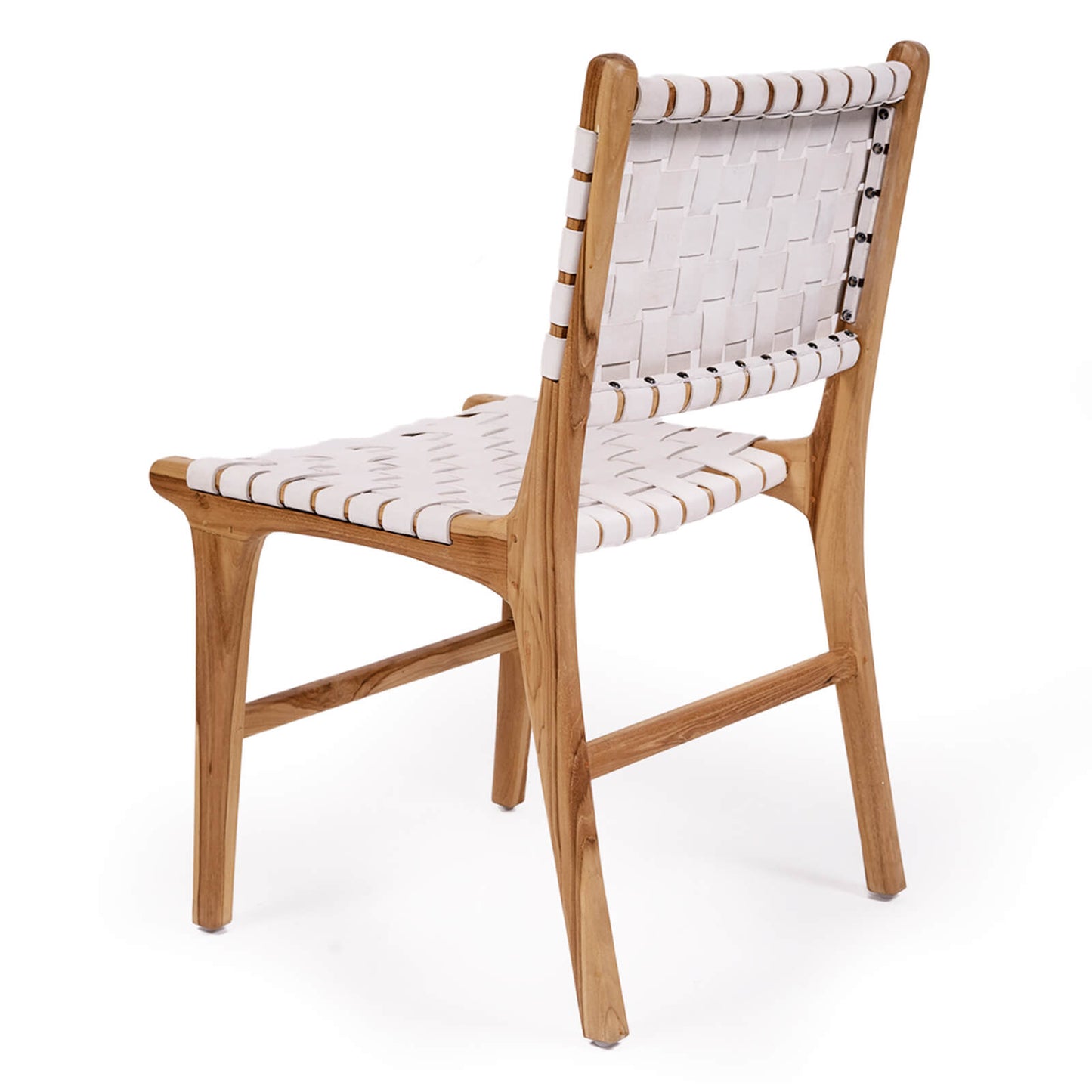 Lindeman Version 1 White, Tan, Natural, Black Coastal Leather Wooden Dining Chairs