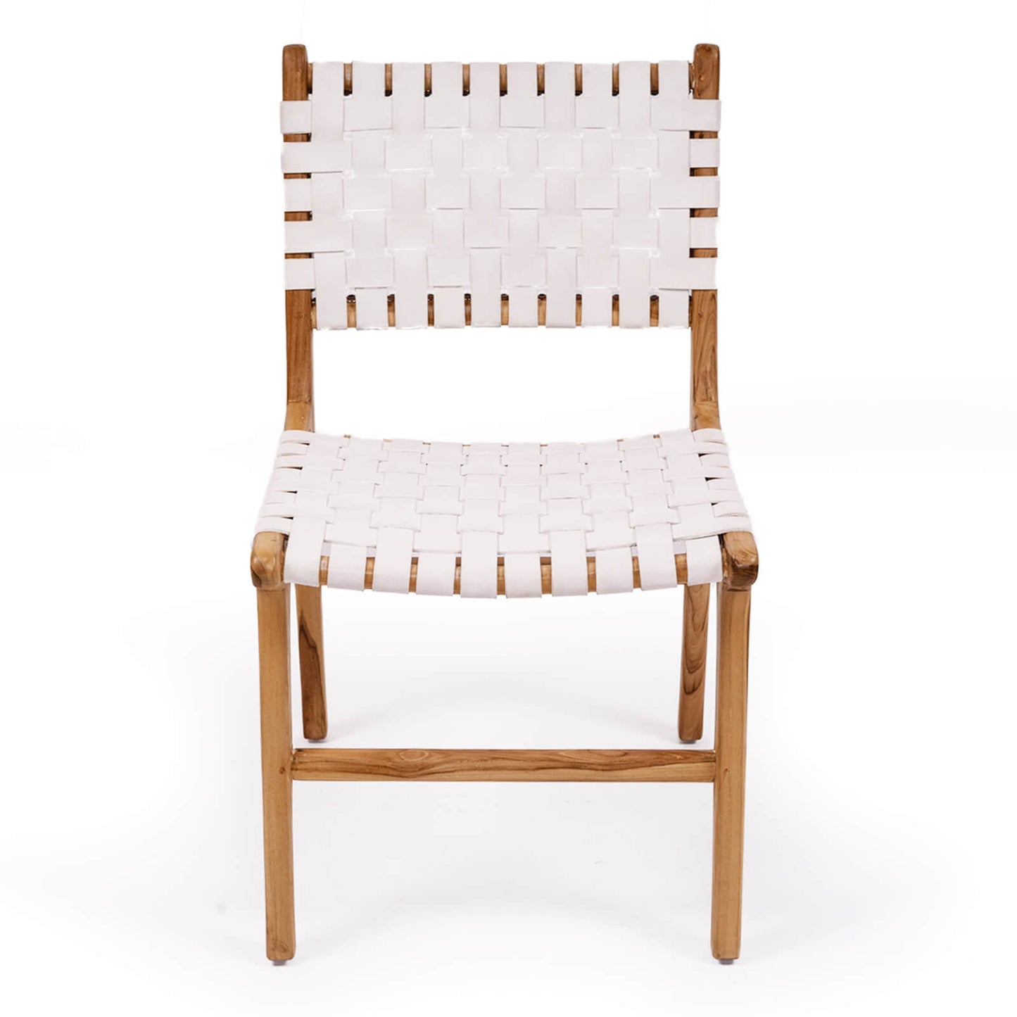 Lindeman Version 1 White, Tan, Natural, Black Coastal Leather Wooden Dining Chairs