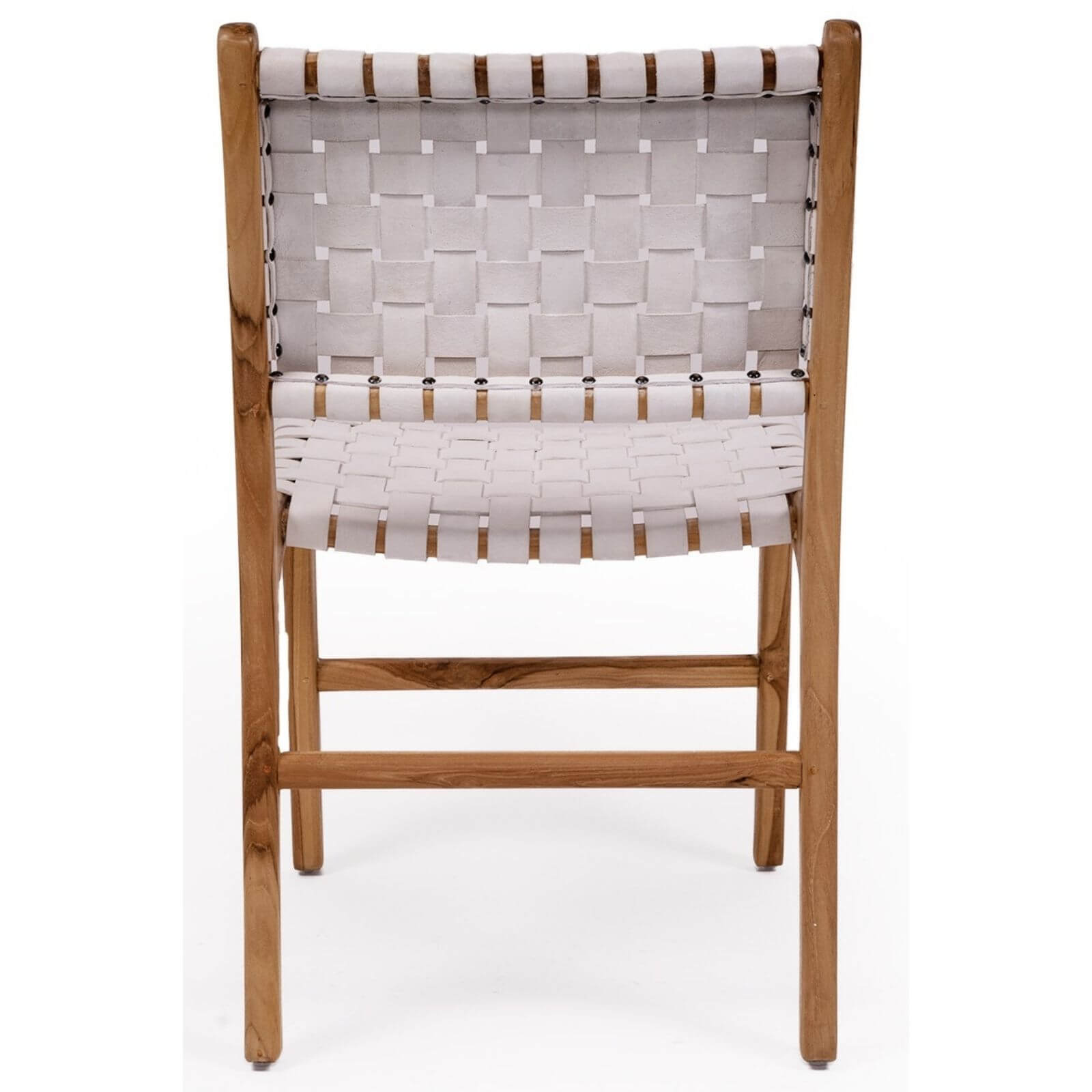 Lindeman Version 1 White, Tan, Natural, Black Coastal Leather Wooden Dining Chairs