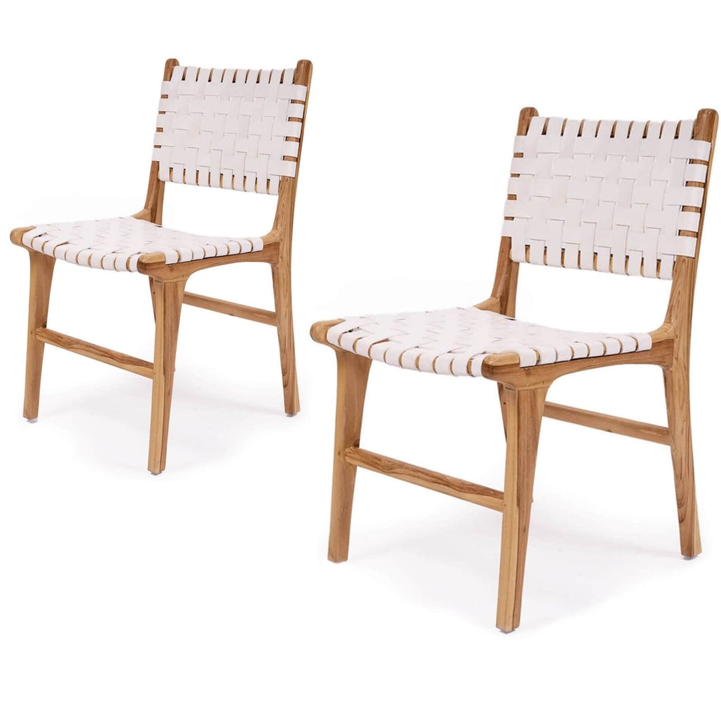 Lindeman Version 1 | Coastal Leather Wooden Dining Chairs | Set Of 2