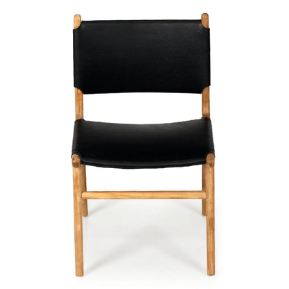 Lindeman Version 2 White, Tan, Natural, Black Coastal Leather Wooden Dining Chairs