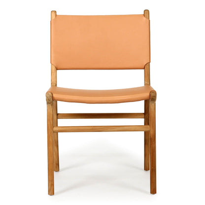 Lindeman Version 2 White, Tan, Natural, Black Coastal Leather Wooden Dining Chairs