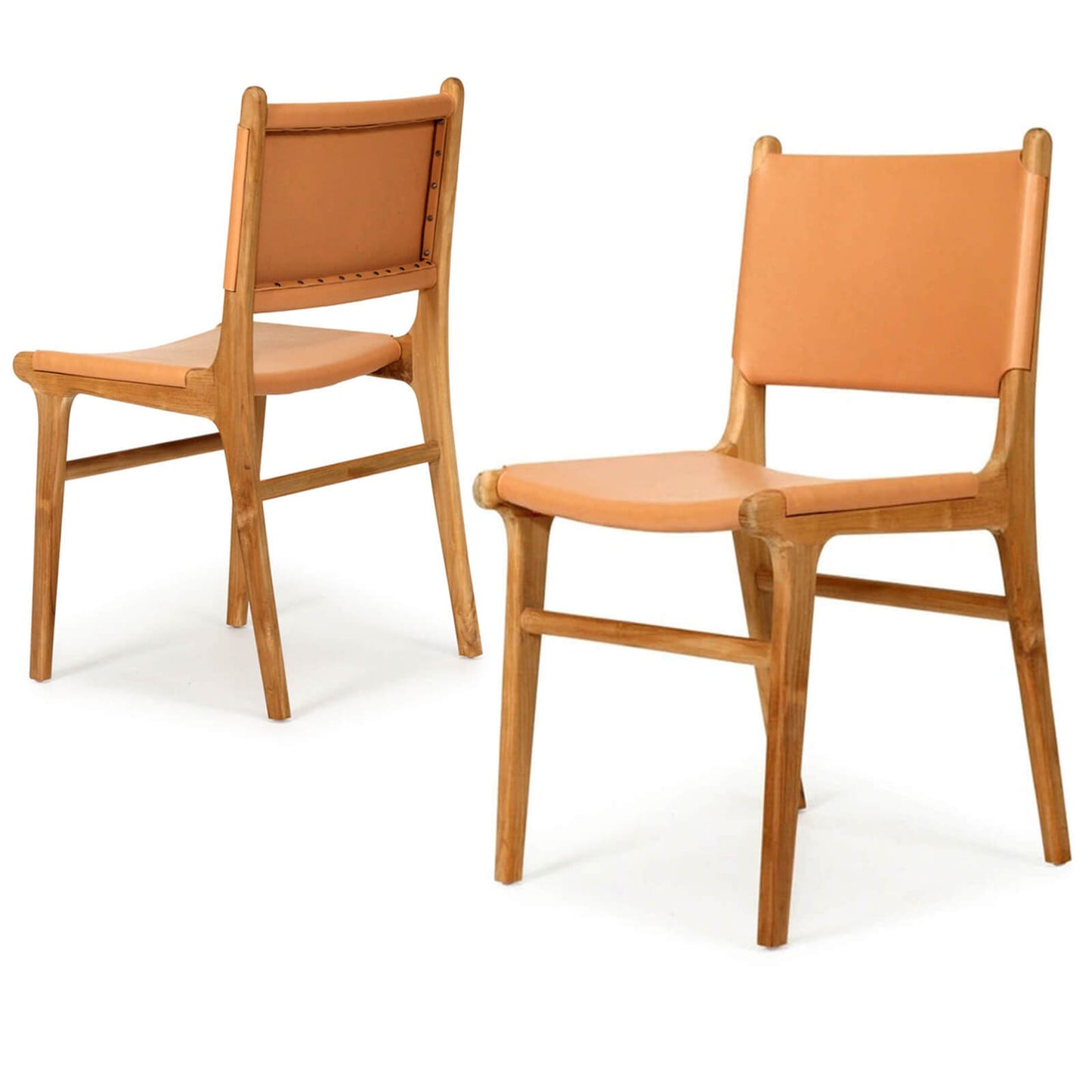 Lindeman Version 2 | Coastal Leather Wooden Dining Chairs | Set Of 2