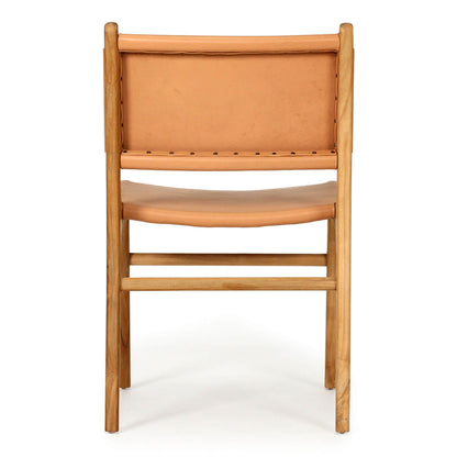 Lindeman Version 2 White, Tan, Natural, Black Coastal Leather Wooden Dining Chairs