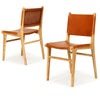 Lindeman Version 2 | Coastal Leather Wooden Dining Chairs | Set Of 2