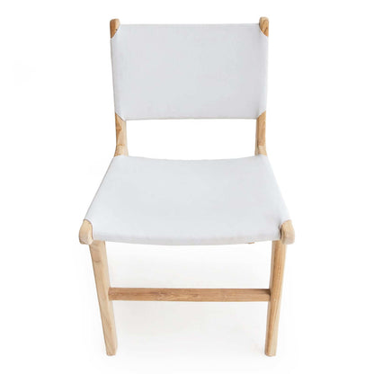 Lindeman Version 2 White, Tan, Natural, Black Coastal Leather Wooden Dining Chairs