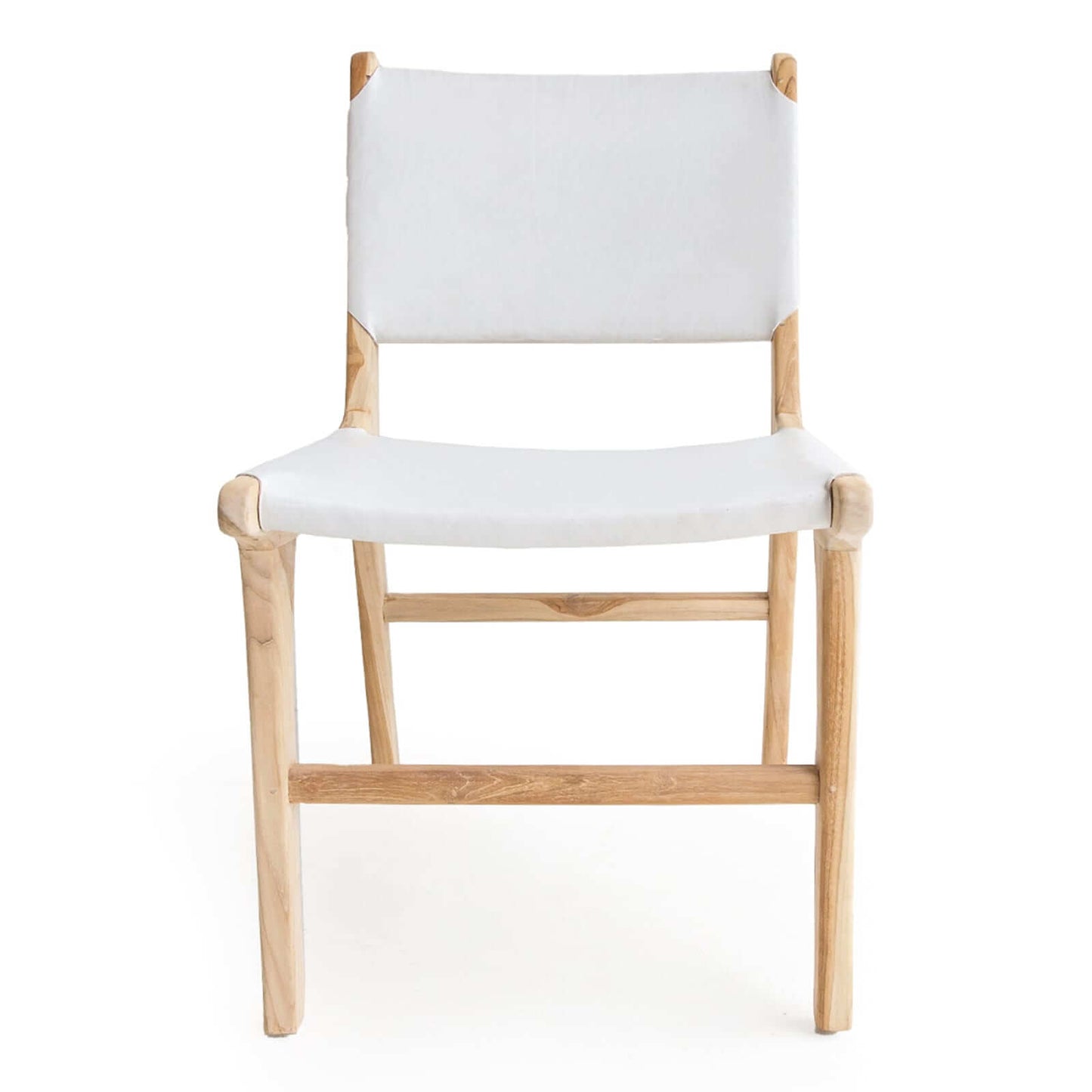 Lindeman Version 2 White, Tan, Natural, Black Coastal Leather Wooden Dining Chairs