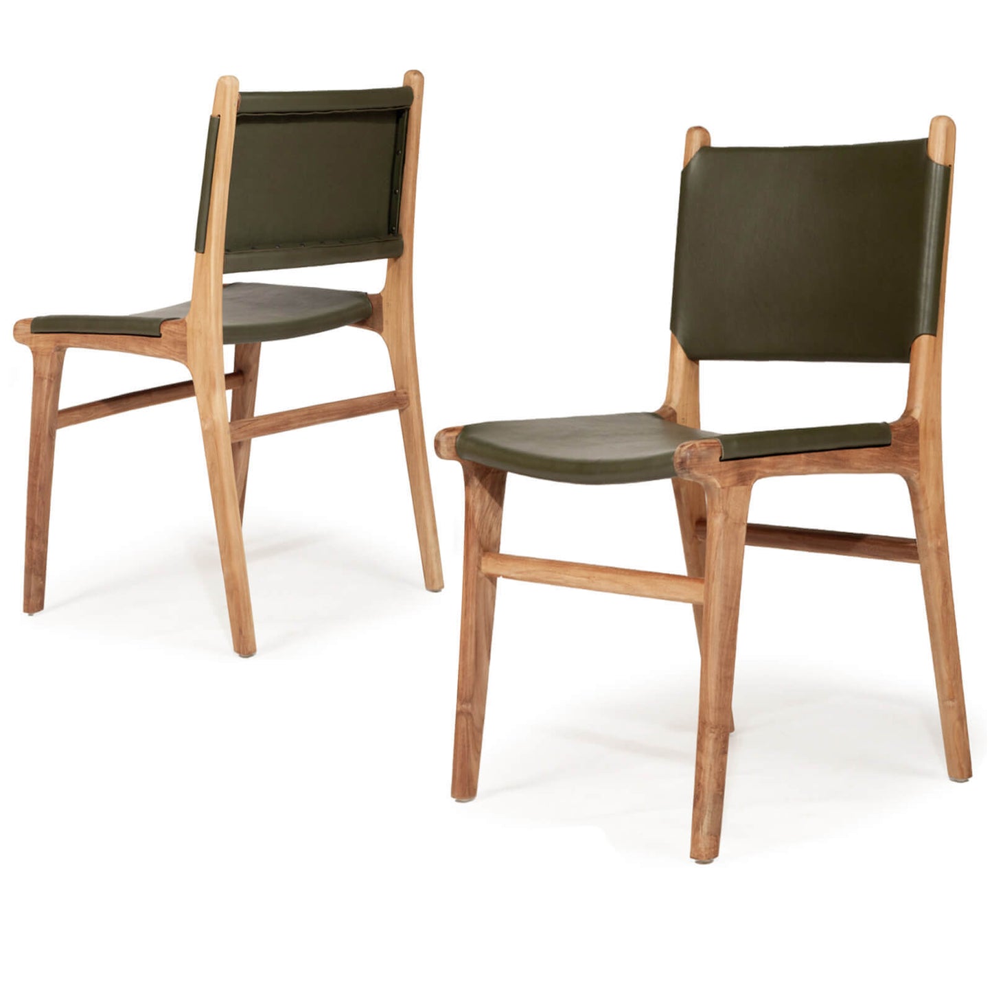 Lindeman Version 2 | Coastal Leather Wooden Dining Chairs | Set Of 2