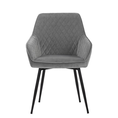 Liverpool | Brown, Grey Upholstered Modern Dining Chair | Set Of 2 | Grey
