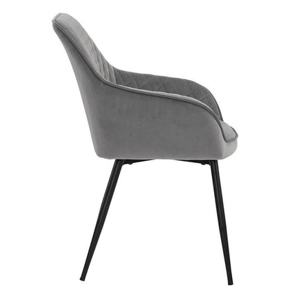 Liverpool | Brown, Grey Upholstered Modern Dining Chair | Set Of 2 | Grey