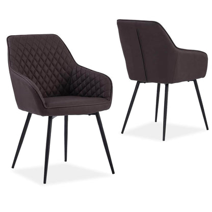 Liverpool | Brown, Grey Upholstered Modern Dining Chair | Set Of 2 | Brown