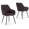 Liverpool | Brown, Grey Upholstered Modern Dining Chair | Set Of 2