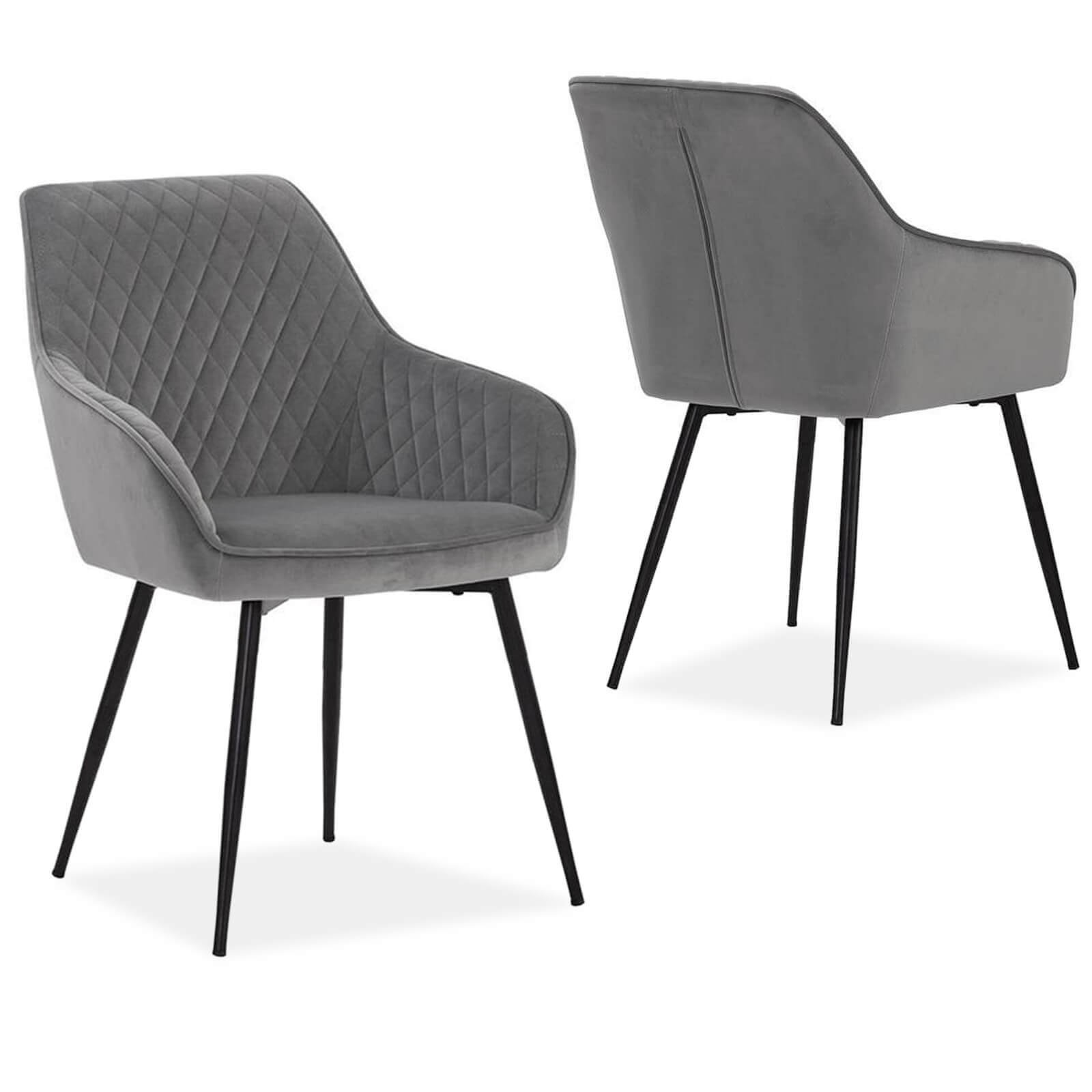 Liverpool | Brown, Grey Upholstered Modern Dining Chair | Set Of 2 | Grey