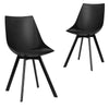 Lonsdale | Black And White Plastic PU Leather Dining Chairs | Set Of 2