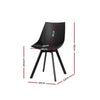 Lonsdale | Black And White Plastic PU Leather Dining Chairs | Set Of 2