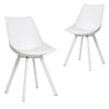 Lonsdale | Black And White Plastic PU Leather Dining Chairs | Set Of 2