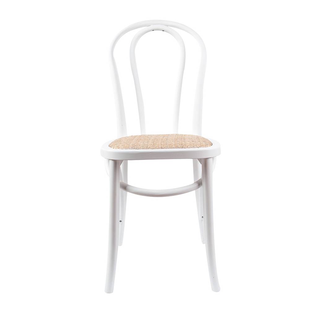 Maine | Farmhouse Coastal Wooden Rattan Dining Chairs | Set Of 2 | White