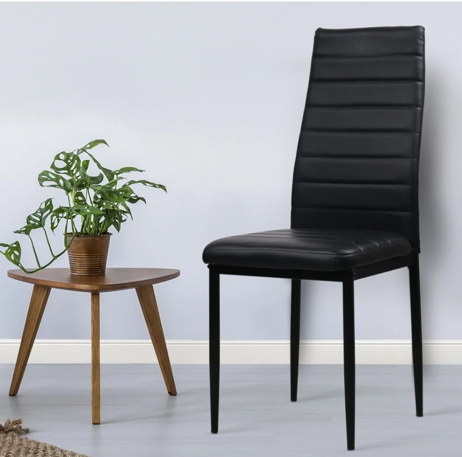 Manhattan | Black PVC Dining Chairs | Set Of 4 | Black