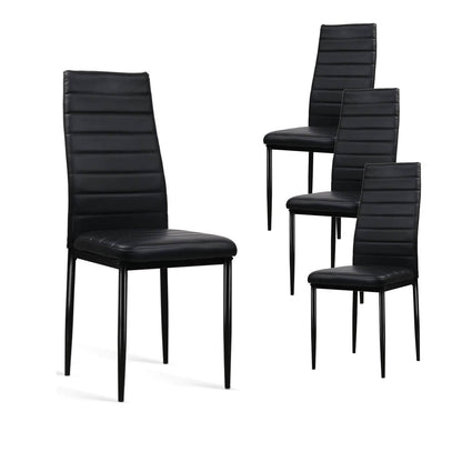 Manhattan | Black PVC Dining Chairs | Set Of 4 | Black