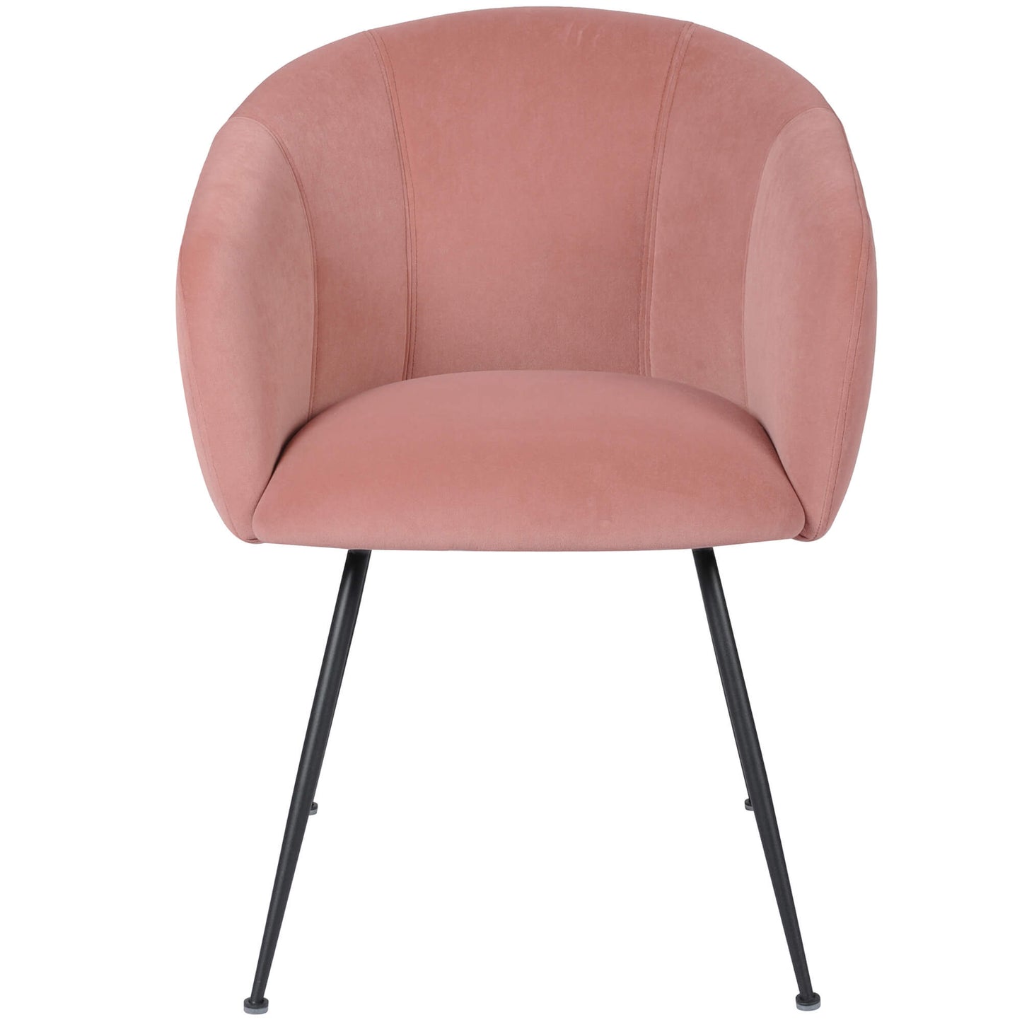 Mansfield | Modern Metal Velvet Dining Chairs With Arms | Set Of 2 | Blush