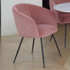 Mansfield | Modern Metal Velvet Dining Chairs With Arms | Set Of 2 | Blush