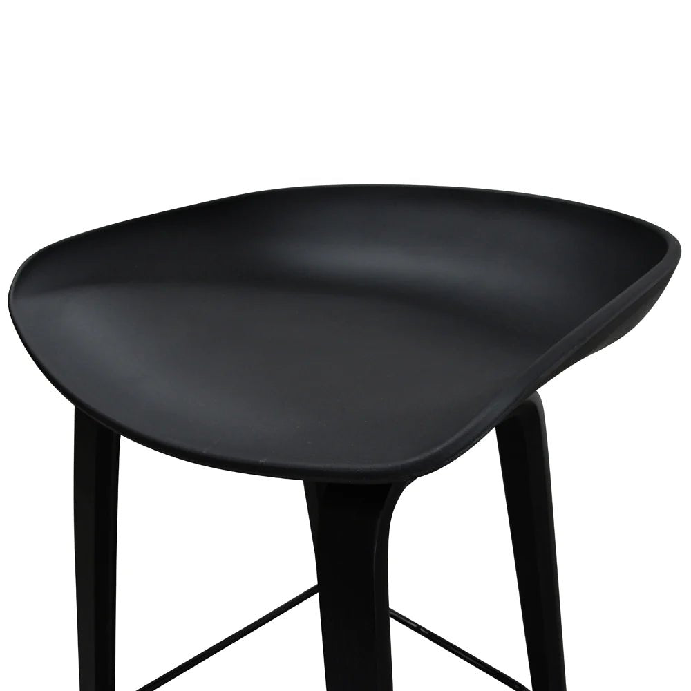 Marbella | Contemporary Coastal Wooden Bar Stool | Black