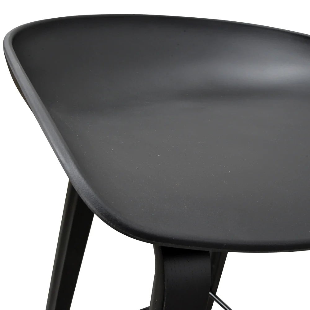 Marbella | Contemporary Coastal Wooden Bar Stool | Black