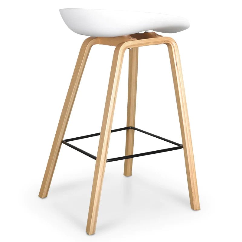 Marbella | Contemporary Coastal Wooden Bar Stool | White