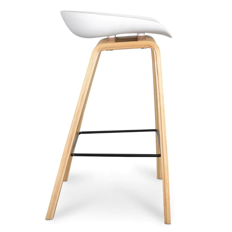 Marbella | Contemporary Coastal Wooden Bar Stool | White