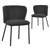 Marli | Charcoal Grey Modern Metal Fabric Dining Chairs | Set of 2