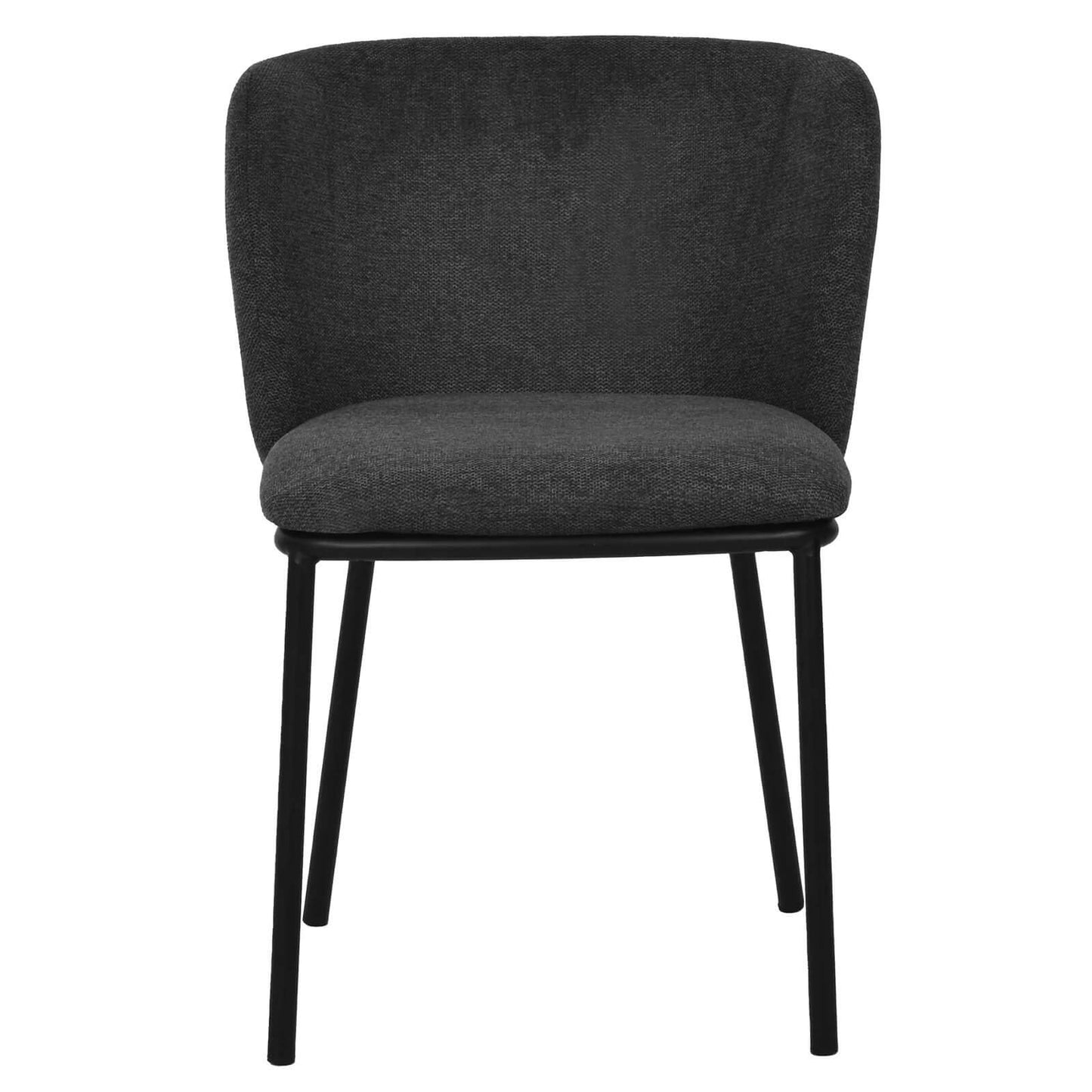 Marli | Charcoal Grey Modern Metal Fabric Dining Chairs | Set of 2 | Charcoal