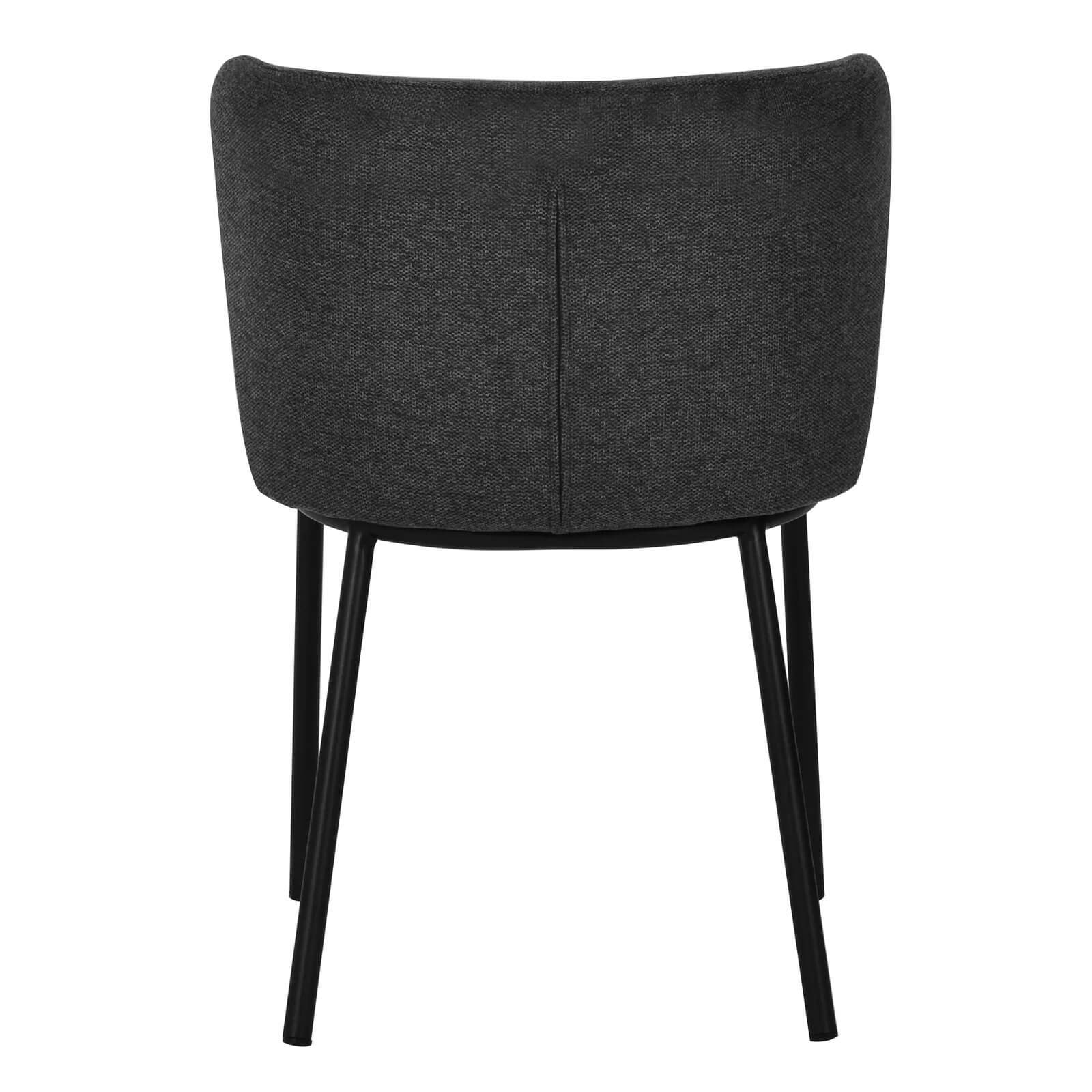 Marli | Charcoal Grey Modern Metal Fabric Dining Chairs | Set of 2 | Charcoal