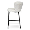 Marli | Modern Metal White Rabbit Fabric Bar Stools | Set Of 2