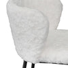 Marli | Modern Metal White Rabbit Fabric Bar Stools | Set Of 2