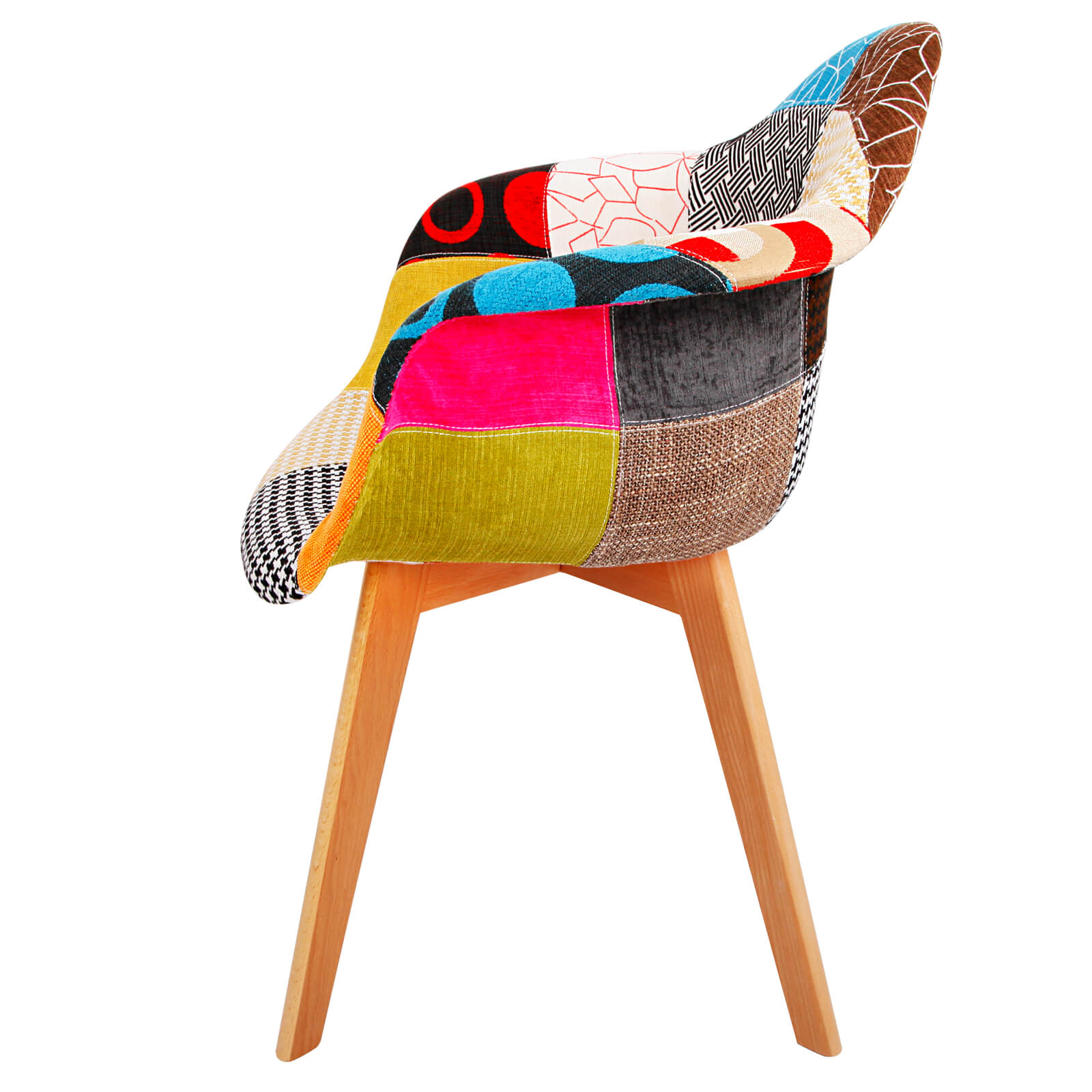 Marlo Version 2 | Multi Coloured, Upholstered, Wooden Dining Chairs | Set Of 2 | Multi - Coloured